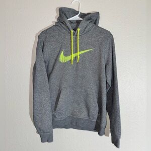 Nike Cotton Blend Pullover Hoodie - Size SM - Gray/Neon